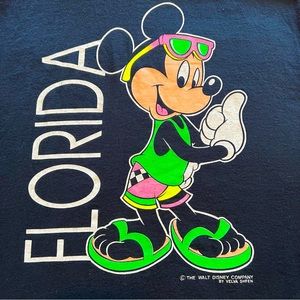 Vintage Walt Disney Mickey Mouse by Velva Sheen Florida T-Shirt Graphic Tee MED